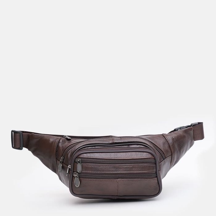 Мужская кожаная сумка на пояс Keizer K18015br-brown купить недорого в Ты Купи