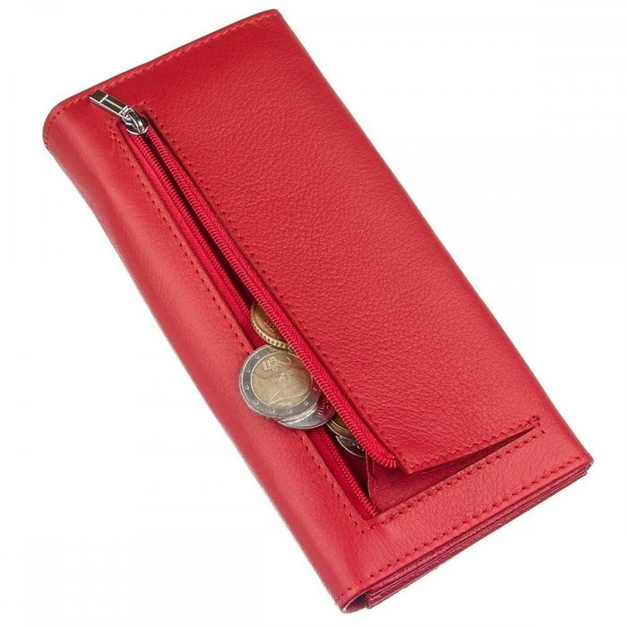 Жіночий червоний гаманець з натуральної шкіри ST Leather 20093 купити недорого в Ти Купи