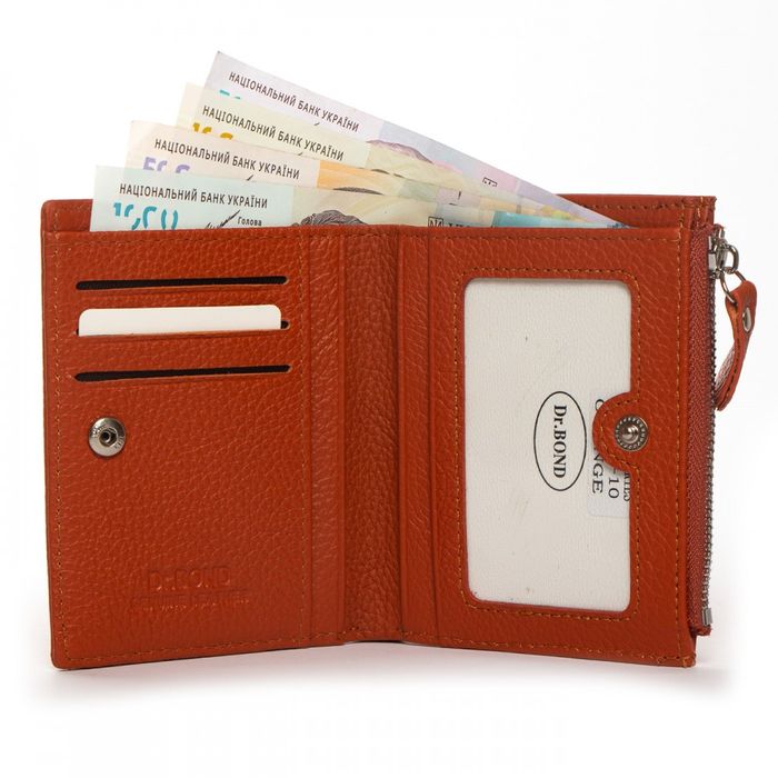 Шкіряний жіночий гаманець Classik DR. BOND WN-23-10 orange купити недорого в Ти Купи