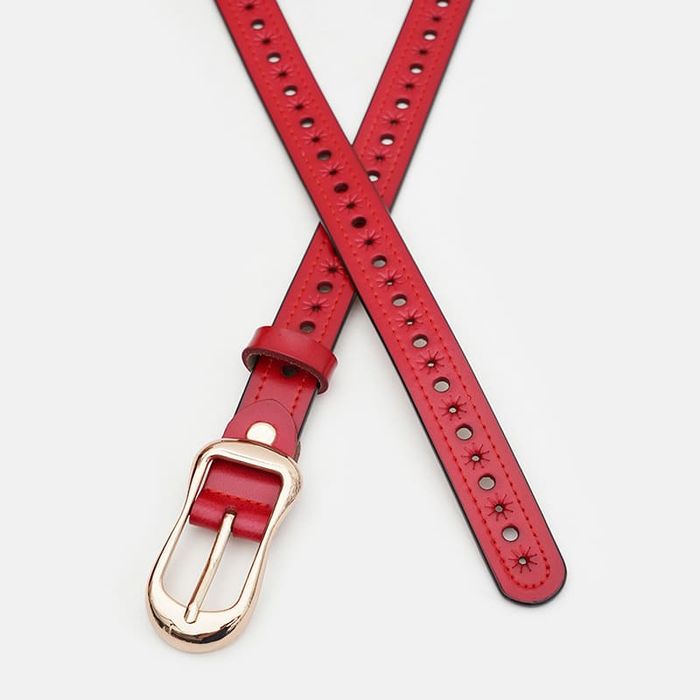 Женский кожаный ремень Borsa Leather CV1ZK-019r-red купить недорого в Ты Купи