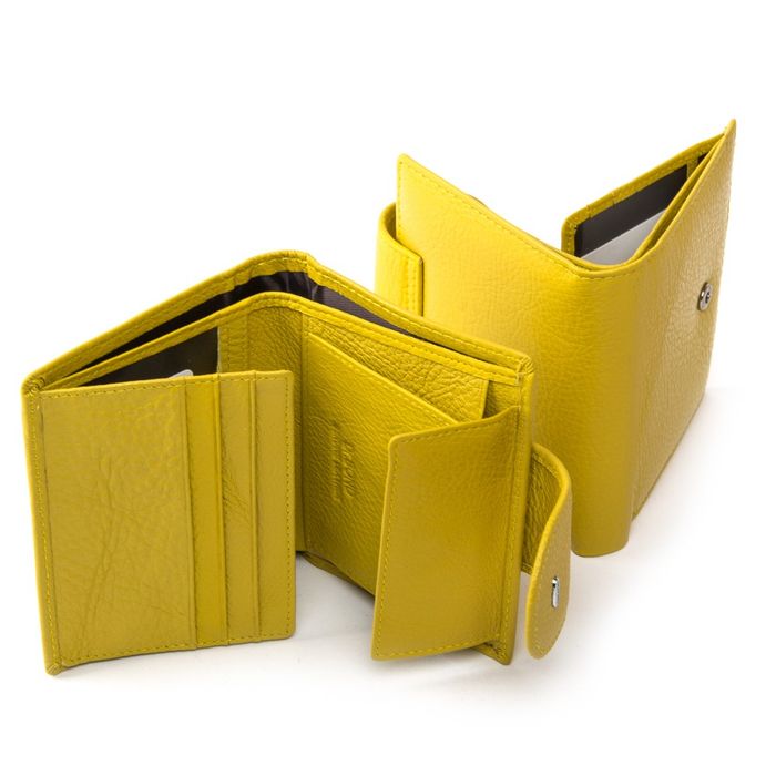 Жіночий шкіряний гаманець Classik DR. BOND WN-6 yellow купити недорого в Ти Купи
