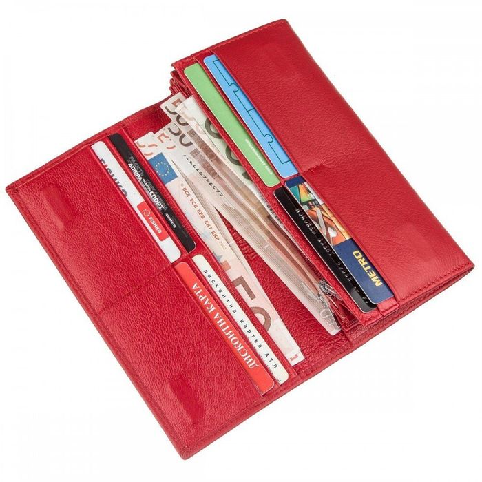 Жіночий червоний гаманець з натуральної шкіри ST Leather 20093 купити недорого в Ти Купи
