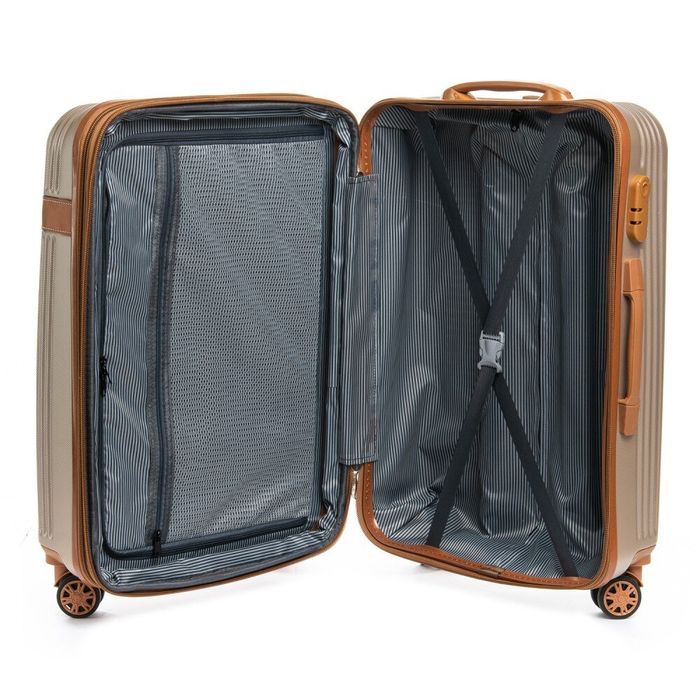 Комплект чемоданов 2/1 ABS-пластик PODIUM 8387 gold змейка 31489 купить недорого в Ты Купи