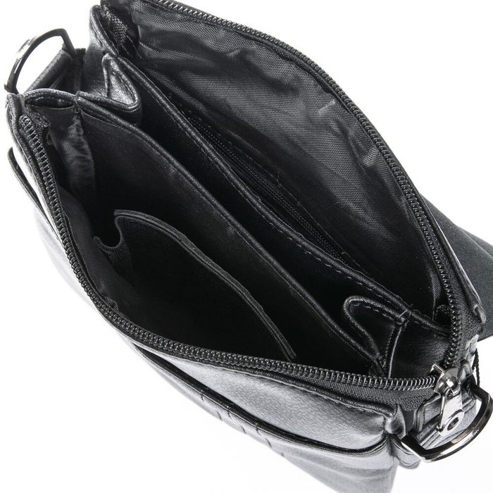 Чоловіча сумка через плече зі шкірозамінника DR. BOND GL 305-2 black купити недорого в Ти Купи