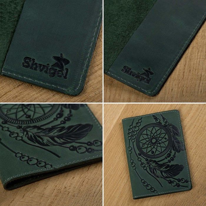 Обложка для паспорта SHVIGEL 13836 Темно-зеленый купить недорого в Ты Купи