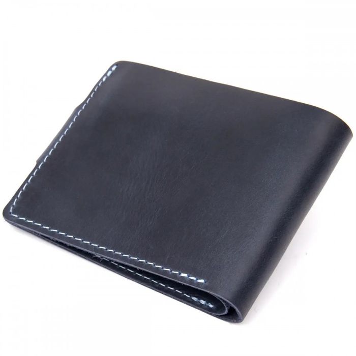 Чоловічий шкіряний гаманець GRANDE PELLE 11461 Темно-синій купити недорого в Ти Купи