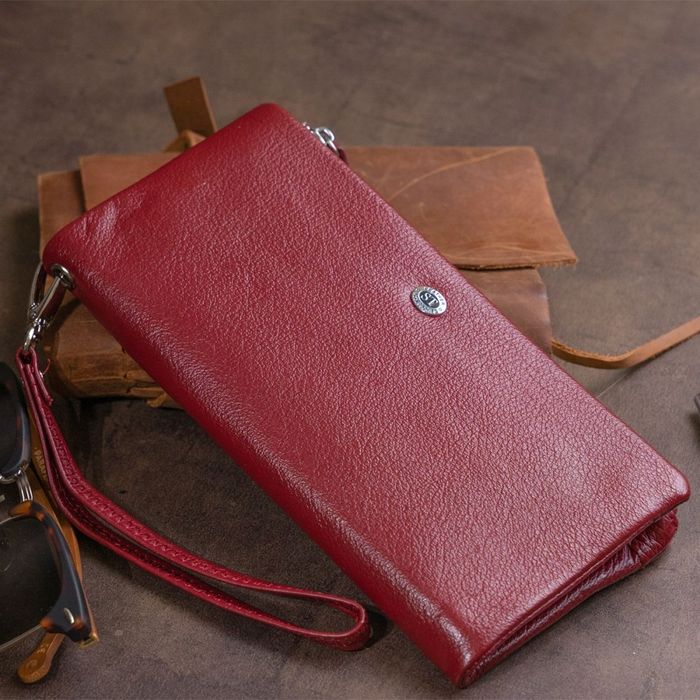 Жіночий шкіряний гаманець ST Leather 19311 Бордовий купити недорого в Ти Купи