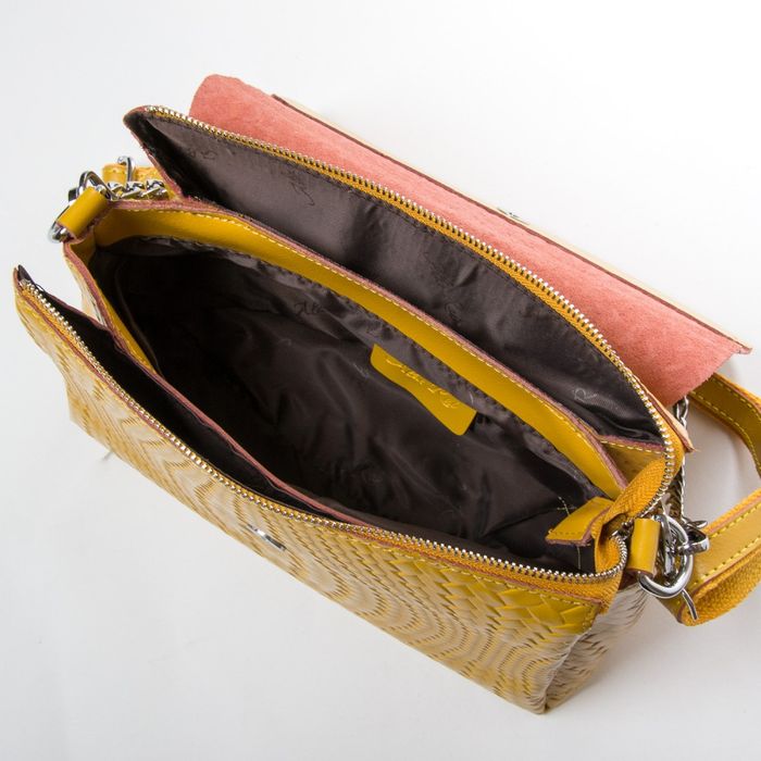 Женская кожаная сумка классическая ALEX RAI J009-1 bright-yellow купить недорого в Ты Купи