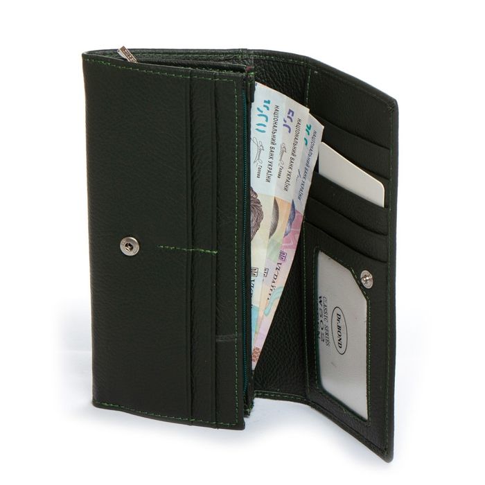 Шкіряний жіночий гаманець Classik DR. BOND W502 green купити недорого в Ти Купи