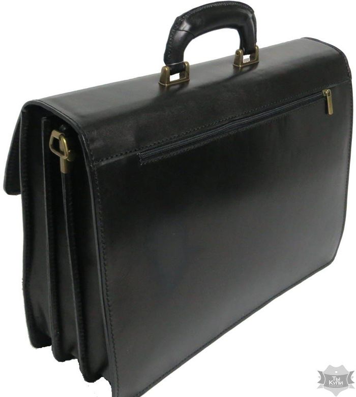 Мужской черный портфель из натуральной кожи Rovicky AWR-4 купить недорого в Ты Купи