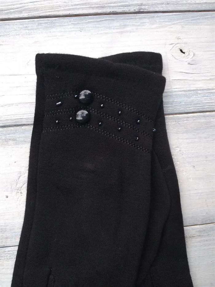 Жіночі розтяжні рукавички чорні 8719s3 l купити недорого в Ти Купи