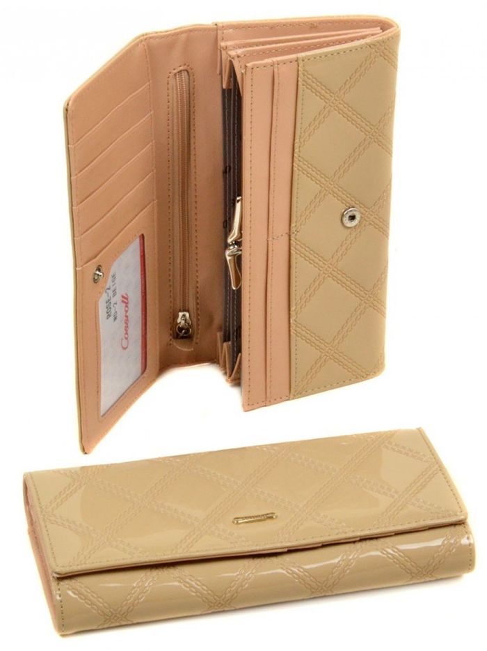 Жіночий стильний бежевий гаманець Cossrol Rose Series-2 WD-2 beige купити недорого в Ти Купи
