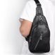 Чоловіча шкіряна сумка слінг Vintage 14973 Чорний