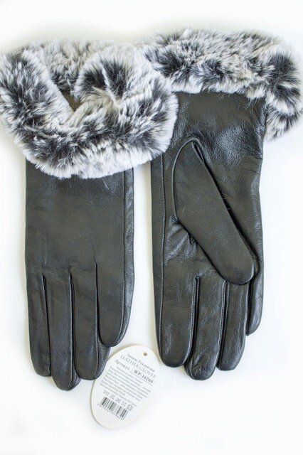 Женские кожаные перчатки Shust черные купить недорого в Ты Купи
