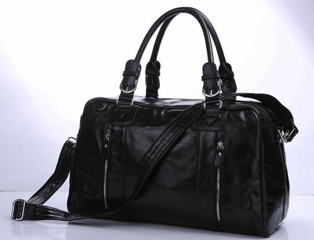 Мужская дорожная сумка Vintage 14135 кожаная Черная купить недорого в Ты Купи