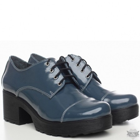 Синие лаковые демисезонные туфли Villomi 4020-01s купить недорого в Ты Купи