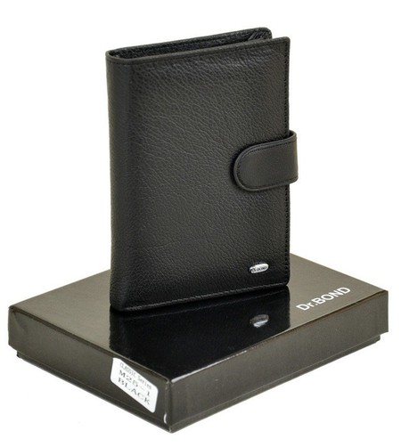 Чоловічий шкіряний гаманець Dr.Bond M25-1 black купити недорого в Ти Купи