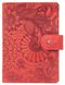 Обложка для паспорта из кожи Hi Art «Mehendi Art» PB-02/1 Shabby Red Berry Красный купить недорого в Ты Купи