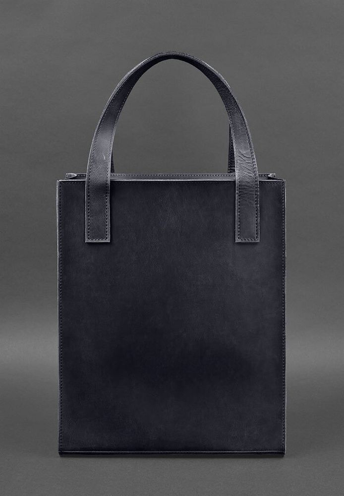 Жіноча шкіряна сумка шоппер Бетсі BlankNote з кишенею синя BN-BAG-10-1-NN купити недорого в Ти Купи