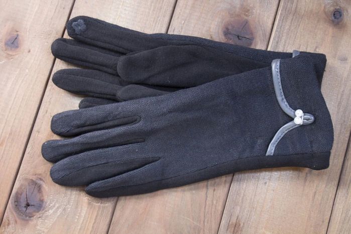 Перчатки сенсорные женские чёрные трикотажные 1805-5 купить недорого в Ты Купи