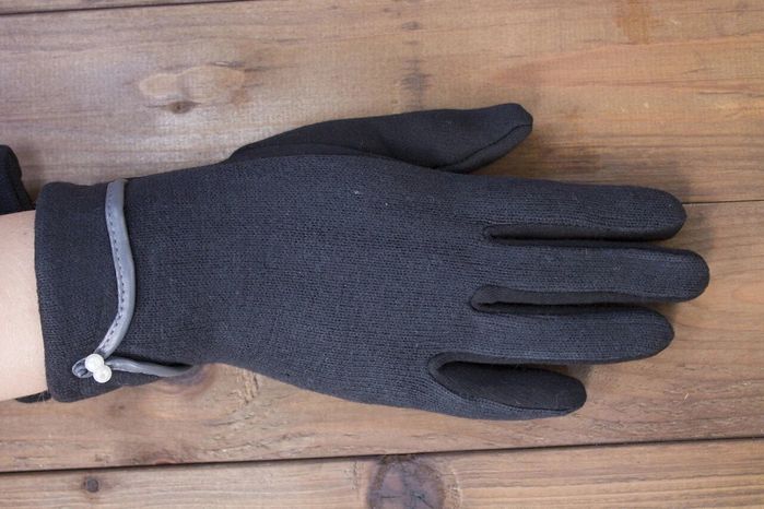Перчатки сенсорные женские чёрные трикотажные 1805-5 купить недорого в Ты Купи