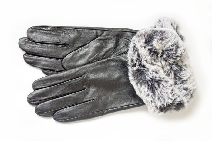 Женские кожаные перчатки Shust черные купить недорого в Ты Купи