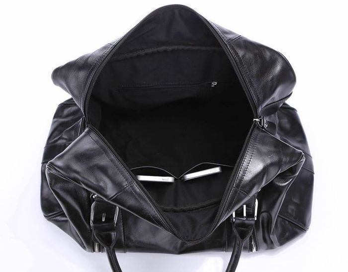 Чоловіча дорожня сумка Vintage 14135 Чорна шкіра Чорна купити недорого в Ти Купи