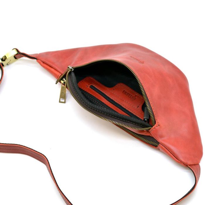 Шкіряна червона сумка на пояс Tarwa rr-3036-4lx купити недорого в Ти Купи