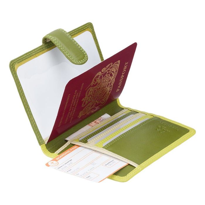 Шкіряна обкладинка для паспорта Visconti rb75 lime m купити недорого в Ти Купи
