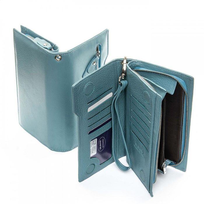 Жіночий гаманець зі шкіри Classic DR. BOND WMB-2M light-blue купити недорого в Ти Купи