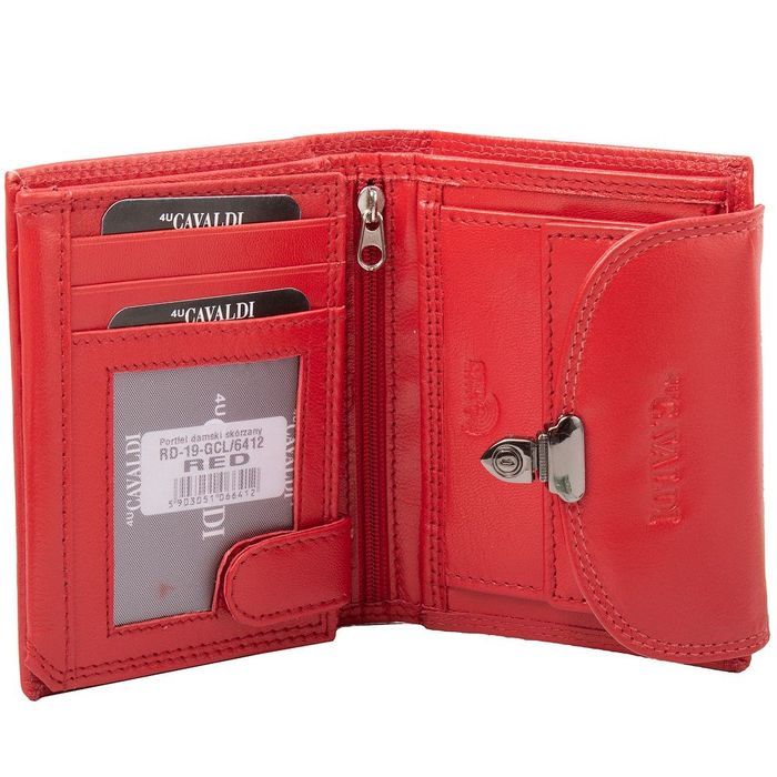 Жіночий шкіряний гаманець 4U CAVALDI DNK-RD-19-GCL-red купити недорого в Ти Купи
