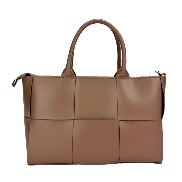 Класична жіноча сумка із плетінням коричнева Firenze Italy F-IT-76109DB-G купити недорого в Ти Купи