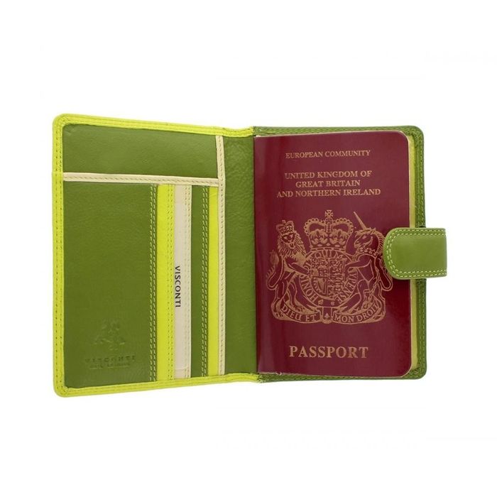 Шкіряна обкладинка для паспорта Visconti rb75 lime m купити недорого в Ти Купи