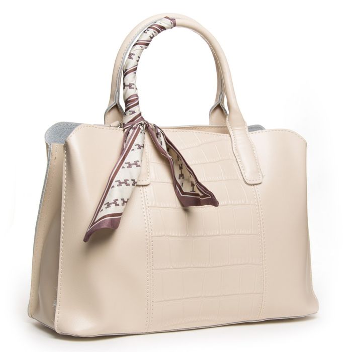 Женская кожаная сумка классическая ALEX RAI 46-9382 beige купить недорого в Ты Купи