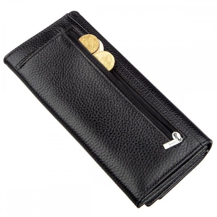 Женский чёрный кошелёк из натуральной кожи ST Leather 18951 Черный купить недорого в Ты Купи