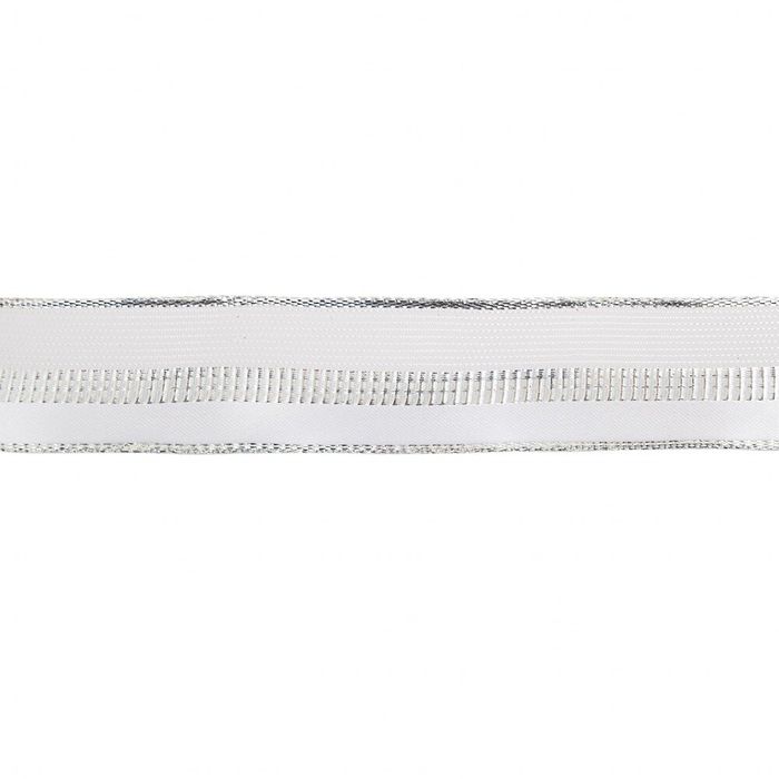 Стрічка декоративна 3 см * 2 м, біла з сріблом YES 750328 купити недорого в Ти Купи