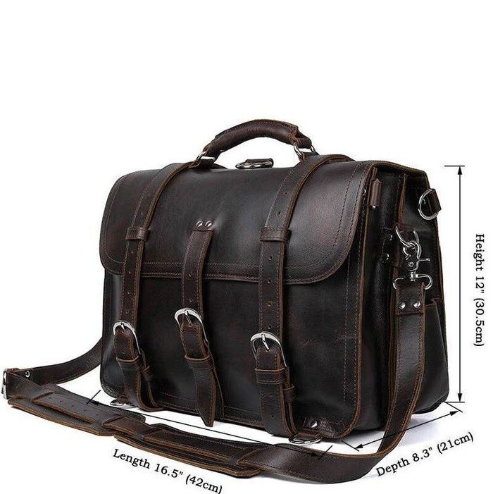 Мужской кожаный портфель Vintage 14542 Темно-коричневый купить недорого в Ты Купи