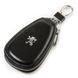 Чоловічий шкіряний ключ пальців F633 Peugeot Black