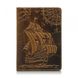 Руда обкладинка для паспорта зі шкіри HiArt PC-02 Discoveries Рудий