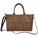 Класична жіноча сумка із плетінням коричнева Firenze Italy F-IT-76109DB-G