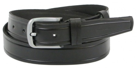 Кожаный мужской ремень Skipper 1262-38 черный 3,8 см купить недорого в Ты Купи