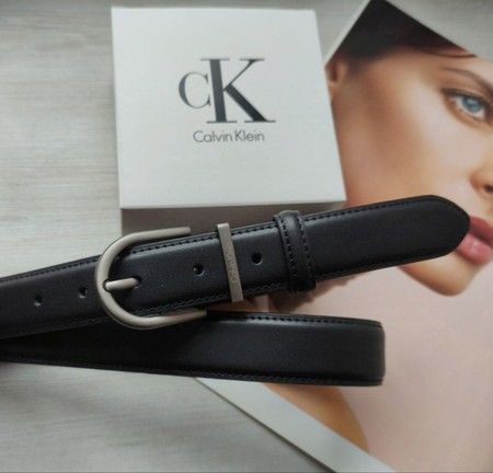 Чоловічий шкіряний ремінь із чорною пряжкою в коробці ck03 купити недорого в Ти Купи