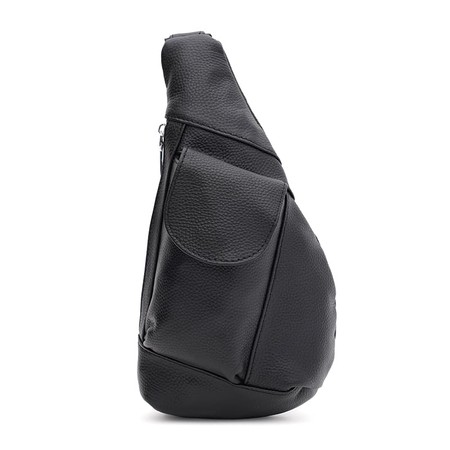 Чоловічий рюкзак шкіряний через плече Keizer k1712bl-black купити недорого в Ти Купи