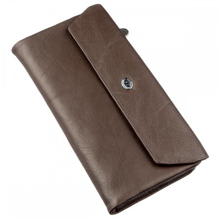 Женский тёмно-коричневый кошелёк из натуральной кожи ST Leather 18841 Темно-коричневый купить недорого в Ты Купи