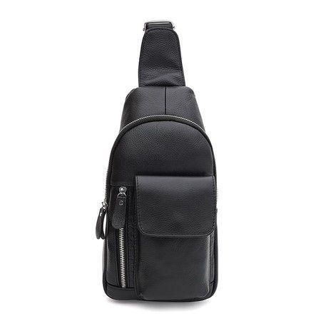 Чоловічий рюкзак шкіряний через плече Keizer K1219bl-black купити недорого в Ти Купи