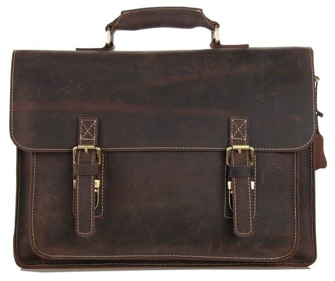 Чоловічий шкіряний портфель Vintage 14246 Темно-коричневий купити недорого в Ти Купи