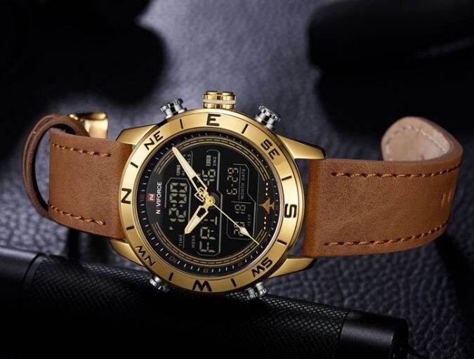 Чоловічий годинник NAVIFORCE STRIKE GOLD NF9144 (+1240) купити недорого в Ти Купи