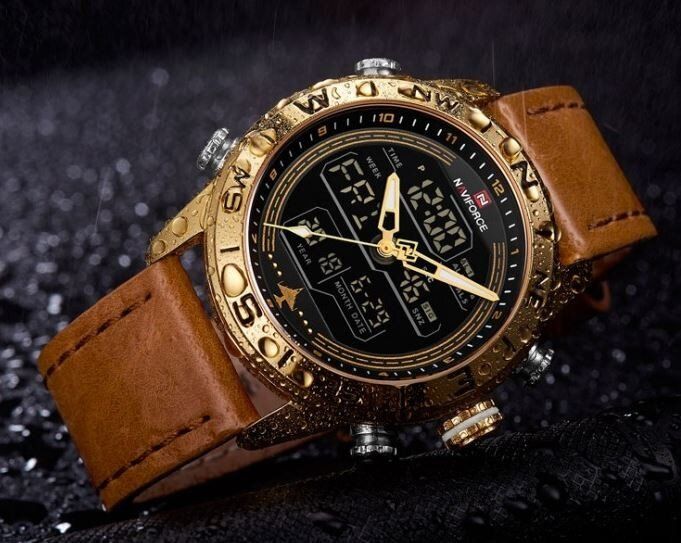 Чоловічий годинник NAVIFORCE STRIKE GOLD NF9144 (+1240) купити недорого в Ти Купи