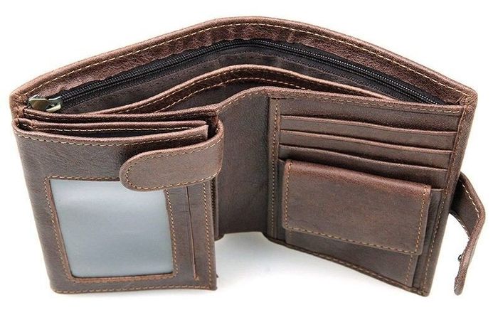 Чоловічий шкіряний гаманець Vintage 14404 Коричневий купити недорого в Ти Купи
