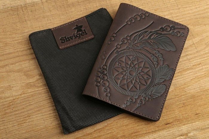 Обложка для паспорта SHVIGEL 13793 Темно-коричневый купить недорого в Ты Купи